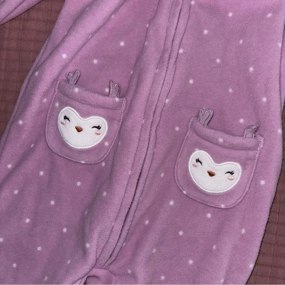 Carter's Pink Cozy Footie One Piece - Picture 2 of 3